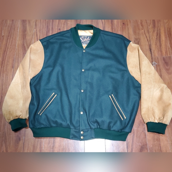 Rare Vintage Sichel Lion's Gate Production Crew Leather  Bomber Jacket Men XL - Picture 4 of 9